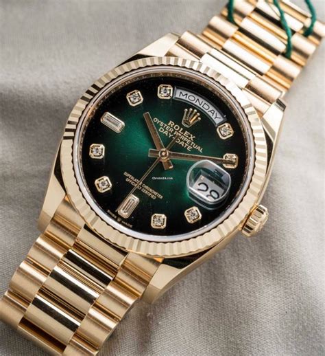 rolex day date green diamond dial